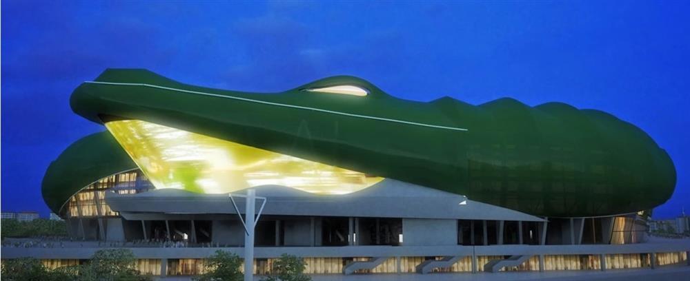 Sân vận động hình cá sấu xanh khổng lồ-5