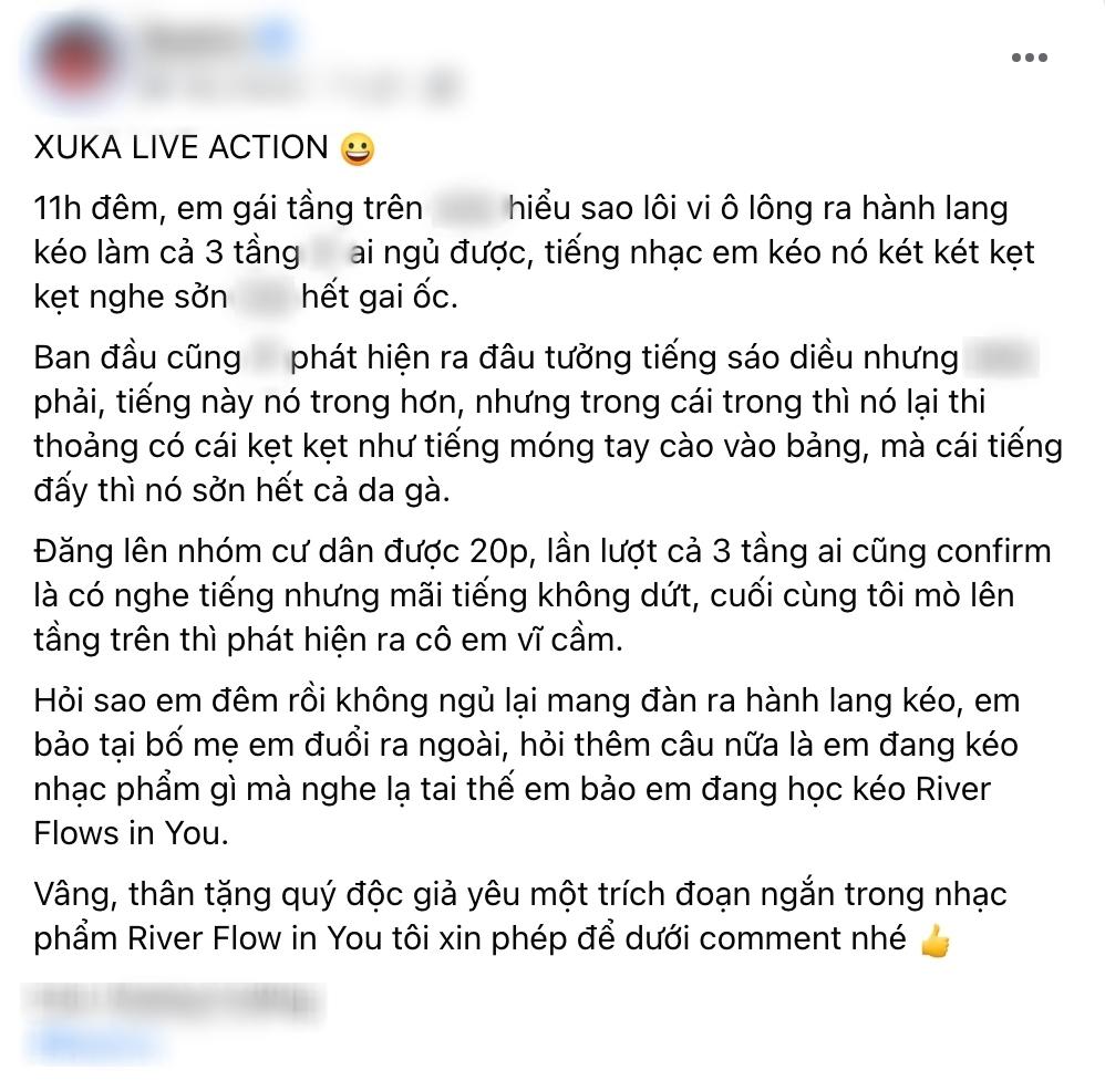 Cô gái nửa đêm ra hành lang kéo đàn, 3 tầng chung cư sởn gai ốc-2