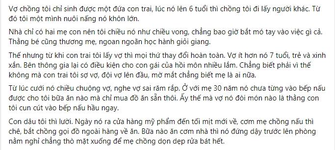 Thấy vợ phải rửa bát, con trai chạy ra mắng mẹ đẻ tới tấp-1