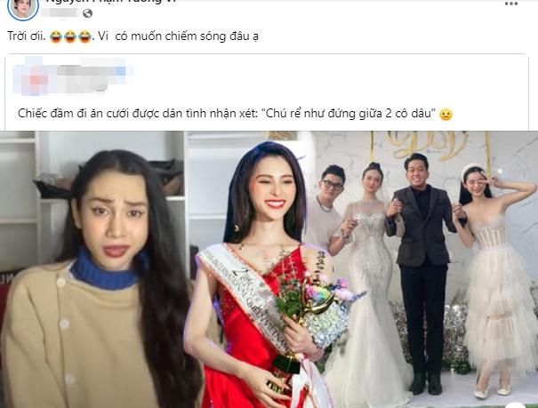 Á hậu chuyển giới lên đồ đi đám cưới lấn lướt cả cô dâu-5