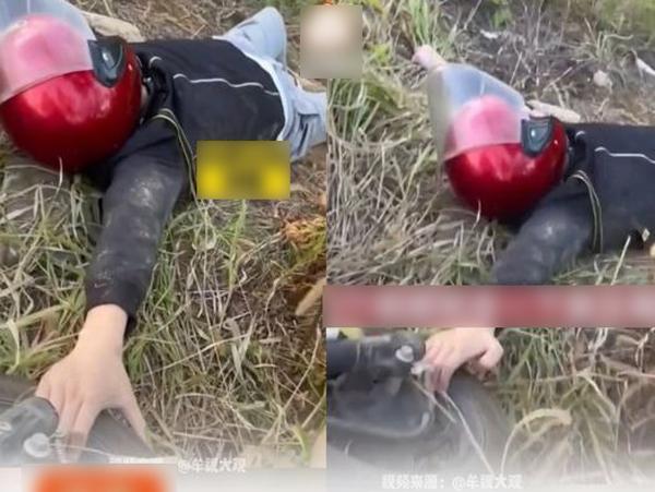 Thanh niên ngã xe vẫn cố gắng nhờ người khác quay hộ video sống ảo-1