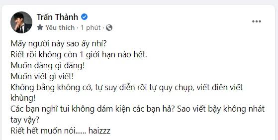 Trấn Thành dọa kiện khi vợ bị đặt nghi vấn ly hôn, bỏ nghề-2