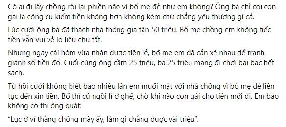 Bố mẹ ham mê bài bạc, con gái muối mặt với nhà chồng-1