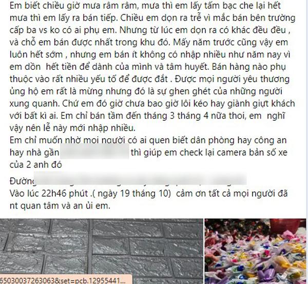 Quầy hoa 20/10 bị tạt mắm tôm, cô gái nức nở: Đó là tất cả vốn liếng em-2