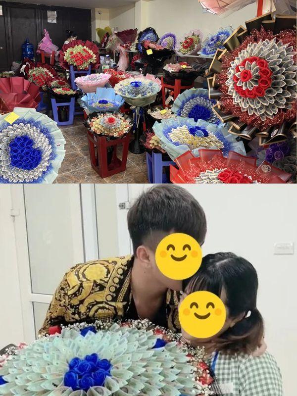 Hoa tiền mặt đắt hàng ngày 20/10: Có bó đến gần 200 triệu đồng-2