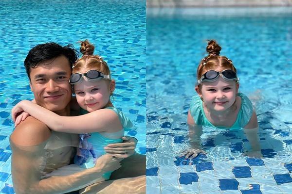 Thủ môn Bùi Tiến Dũng đưa vợ và em gái Tây đi họp lớp-4