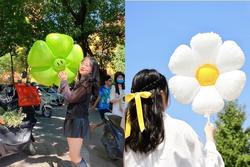 Giới trẻ Hà Nội thích thú trào lưu check-in bóng bay bông hoa