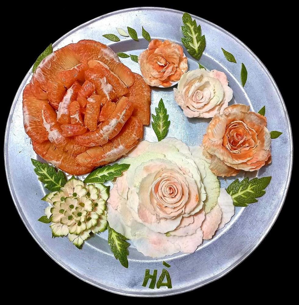 Đẹp mắt những bông hoa được làm từ quả bưởi-2