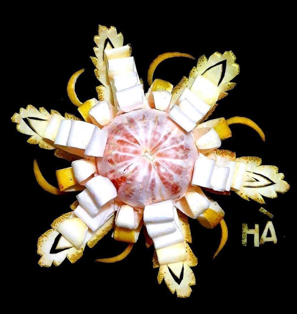 Đẹp mắt những bông hoa được làm từ quả bưởi-3