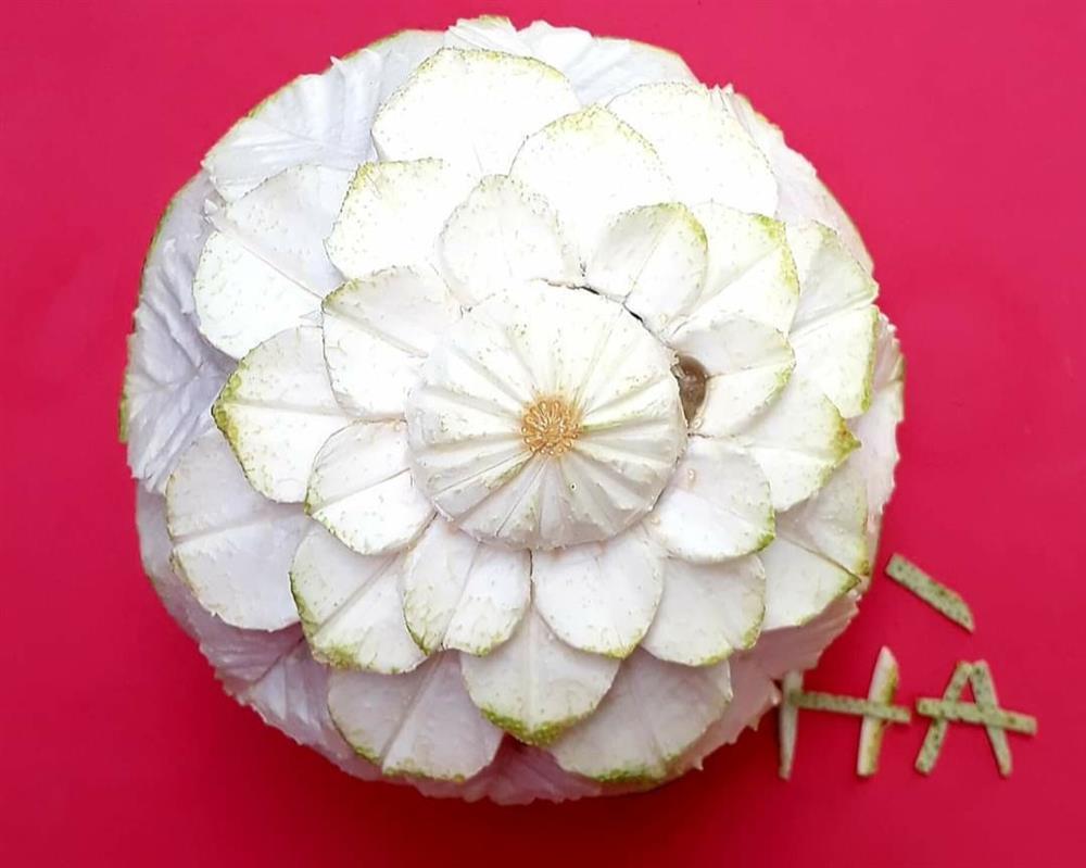 Đẹp mắt những bông hoa được làm từ quả bưởi-8