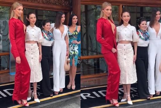 Thùy Tiên nhỏ xíu, như học sinh bên Miss Grand 2019