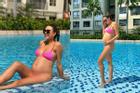 Sao Việt khoe bụng bầu với bikini: Vợ Bùi Tiến Dũng có đỉnh nhất?