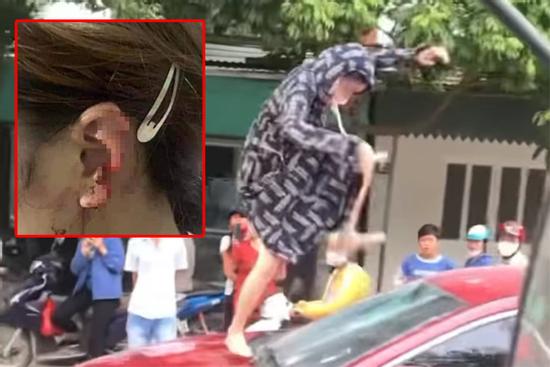 Clip: Vợ đánh ghen đạp vỡ kính, cắn đứt tai tiểu tam ở Thanh Hóa