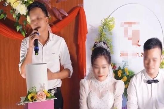 Thanh niên lên hát tặng trong hôn lễ khiến cô dâu khóc nức nở