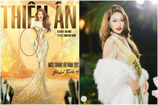 Đầm dạ hội chung kết Miss Grand của Thiên Ân phải sửa gấp?