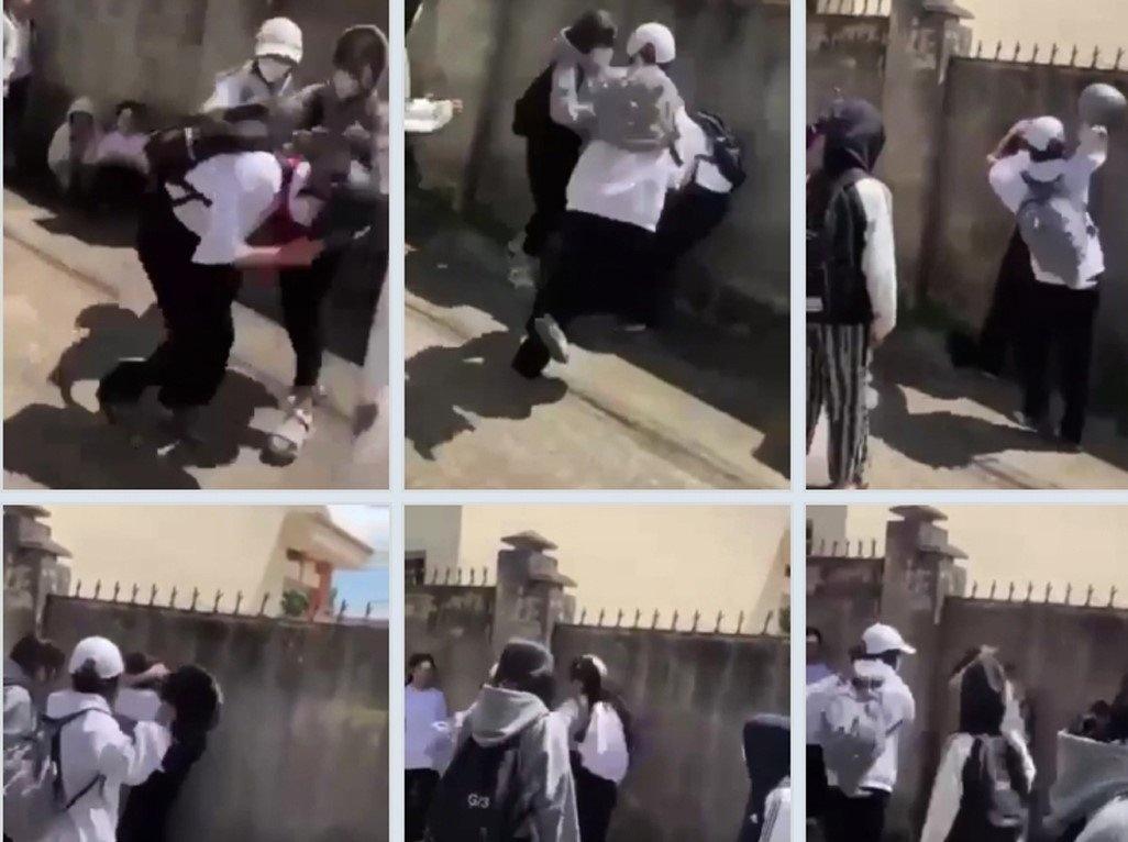 Nữ sinh bị đánh hội đồng, bạn đứng đếm thiếu 4 cái nữa là đủ 15 cái-1