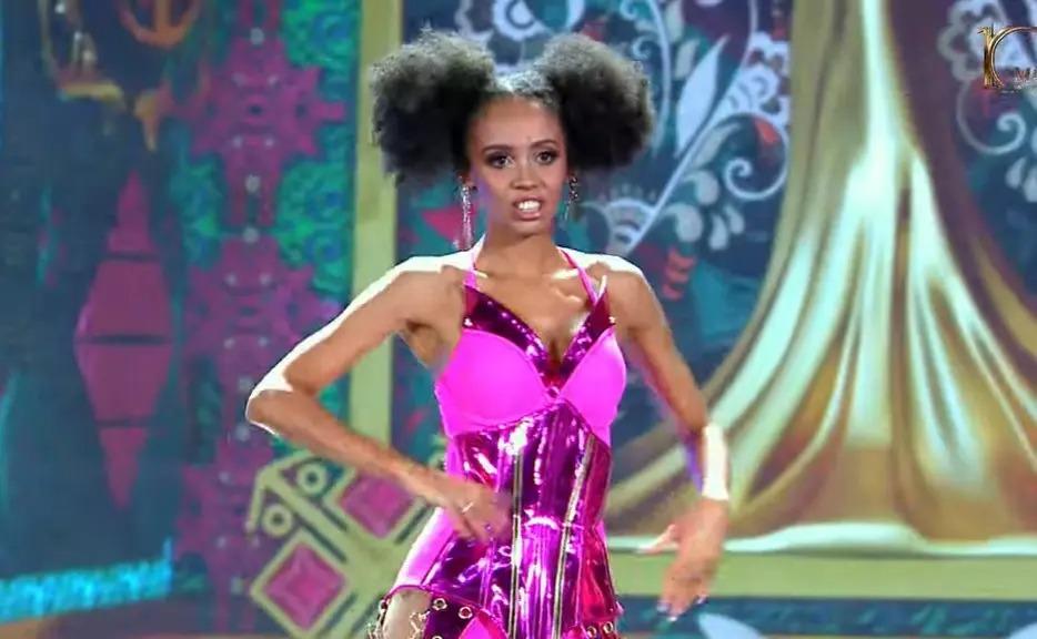 Đối thủ Thiên Ân vồ ếch ở phần thi sportwear chung kết Miss Grand-6