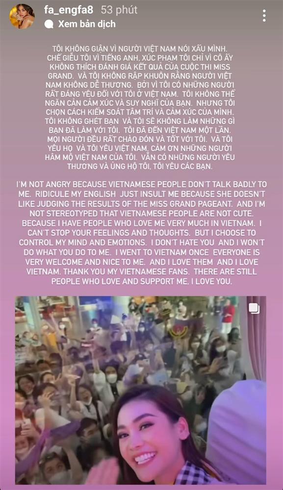 Engfa viết tâm thư tiếng Việt khi danh hiệu Á hậu 1 bị phản đối-2