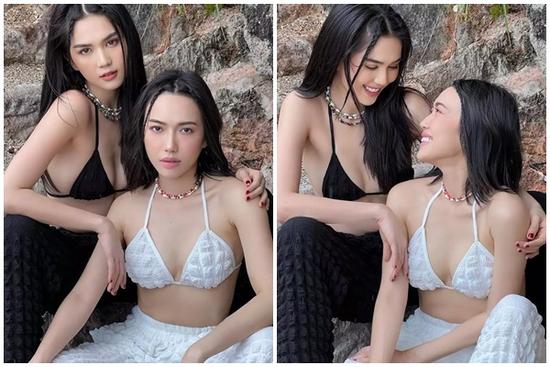 'Chị em guột' Ngọc Trinh - Diệu Nhi diện đồ đôi 'mlem'