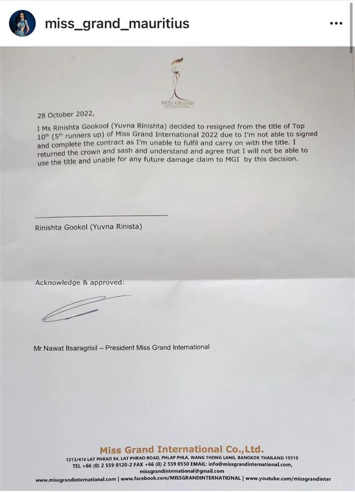 Á Hậu 5 Miss Grand 2022 tung bằng chứng bị ép bỏ danh hiệu-3