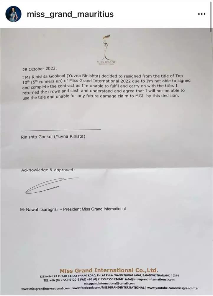 Chủ tịch Miss Grand cân nhắc Thiên Ân cho vị trí Á hậu 5-3