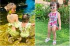 Con gái Mạc Văn Khoa 2 tuổi sở hữu bộ sưu tập đồ bơi cực khủng