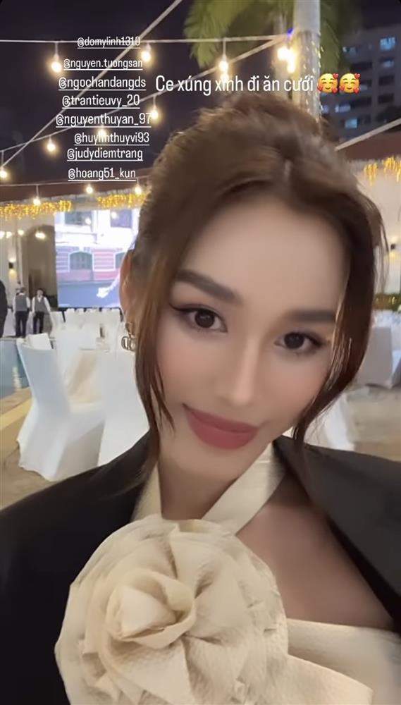 Hoa hậu Đỗ Hà lên đồ tinh tế đi đám cưới vẫn giật spotlight-6