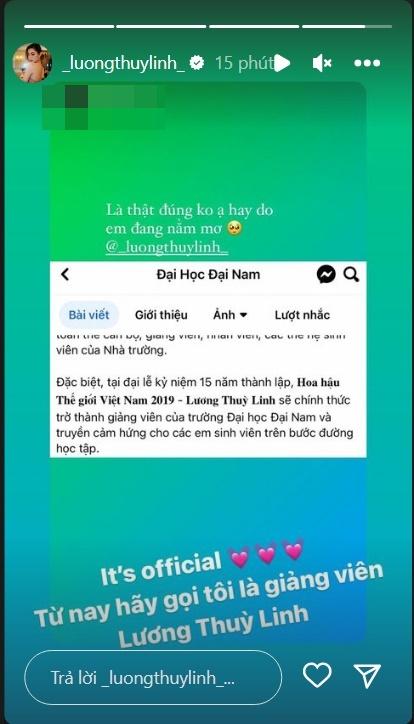 Hoa hậu Lương Thùy Linh thành giảng viên đại học ở tuổi 22-2