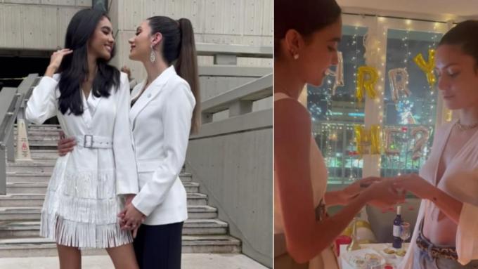 Khoảnh khắc ngọt ngào của 2 Hoa hậu Hòa bình vừa cưới nhau-2