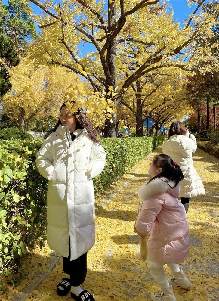 Chi khủng đi Hàn Quốc chụp lá vàng, Đoàn Di Băng bị con phá đám-4