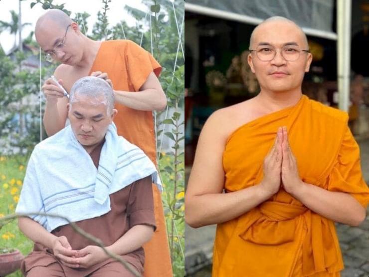 Đại Nghĩa đội mũ kín mít, lần đầu lộ diện hậu cạo trọc đi tu-9