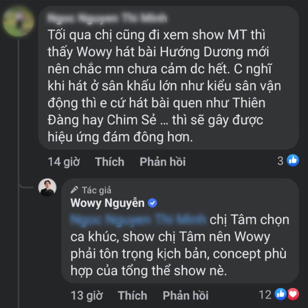 Wowy lên tiếng về việc chọn bài trong show của Mỹ Tâm-4