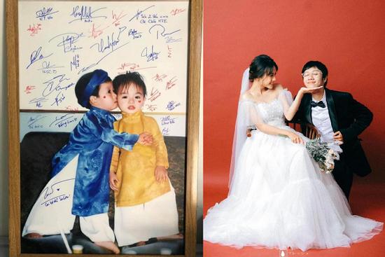 Chàng trai cưới được vợ xinh nhờ bức ảnh hôn má 23 năm trước