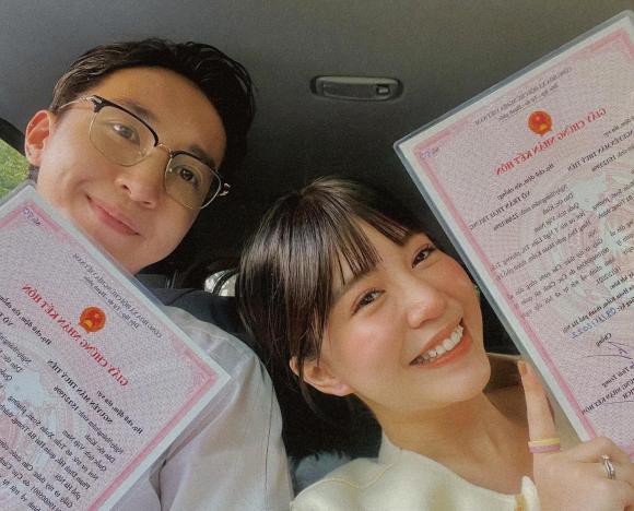 Mẫn Tiên khoe đăng ký kết hôn, trở thành vợ hợp pháp ca sĩ Key-1