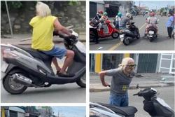 Cụ ông 70 tuổi phi xe máy, cầm dao dọa chém người đi đường