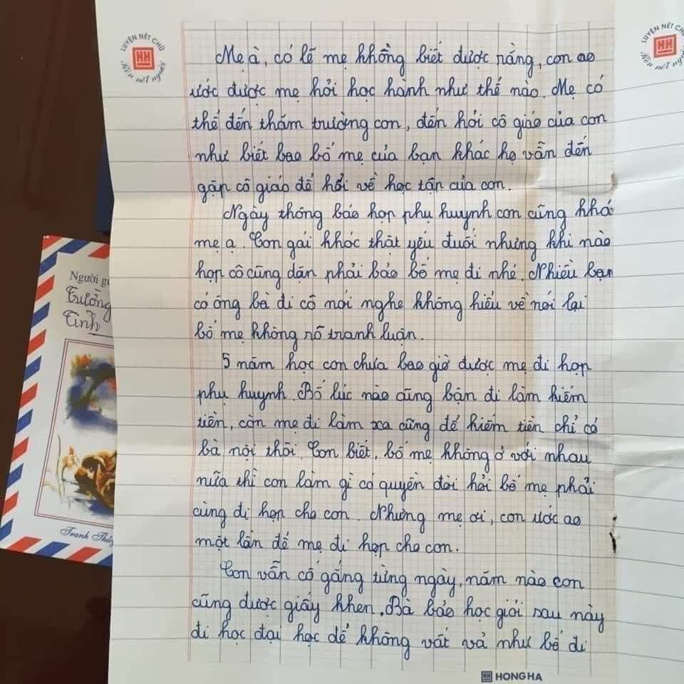 Ứa nước mắt bức thư của cô bé lớp 5 gửi mẹ lấy chồng mới-3