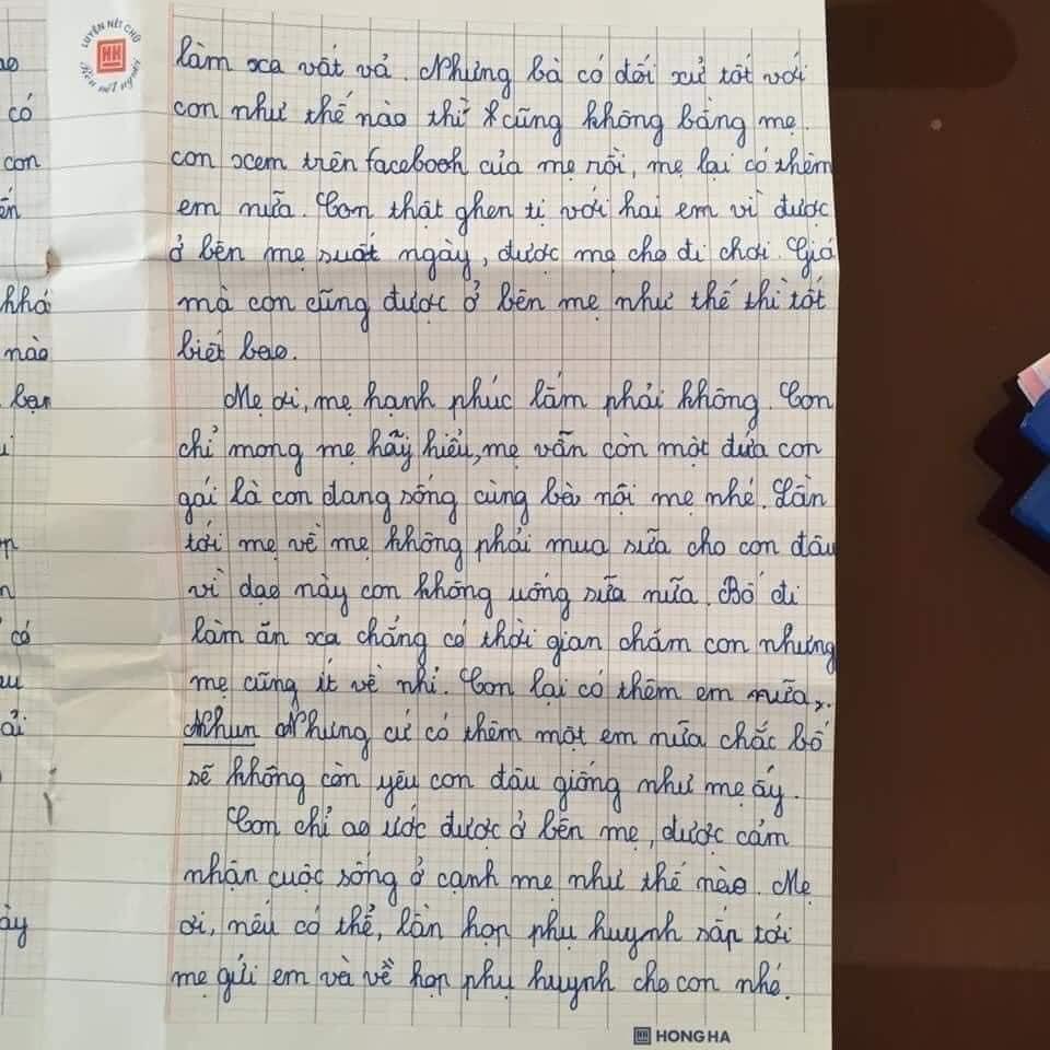 Ứa nước mắt bức thư của cô bé lớp 5 gửi mẹ lấy chồng mới-4