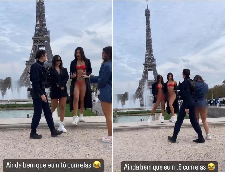 Chụp ảnh bikini phản cảm trước tháp Eiffel, 2 nữ du khách suýt bị bắt-1