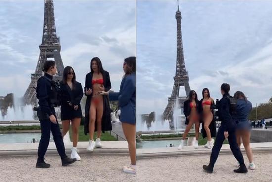 Chụp ảnh bikini phản cảm trước tháp Eiffel, 2 nữ du khách suýt bị bắt
