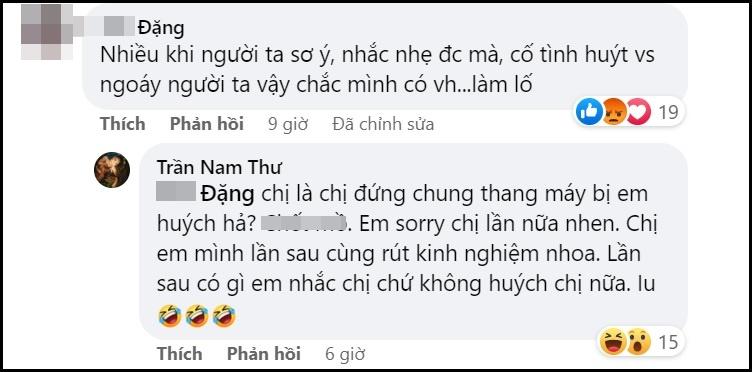 Nam Thư huých người trong thang máy, nói gì trước tranh cãi?-4