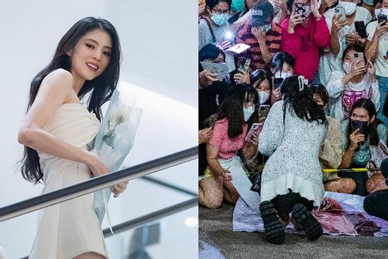 Han So Hee được khen khi quỳ gối để ký tặng cho fan