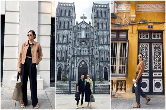 Hà Tăng lẻ bóng dạo phố cực chất với tông màu nâu 'bà già'