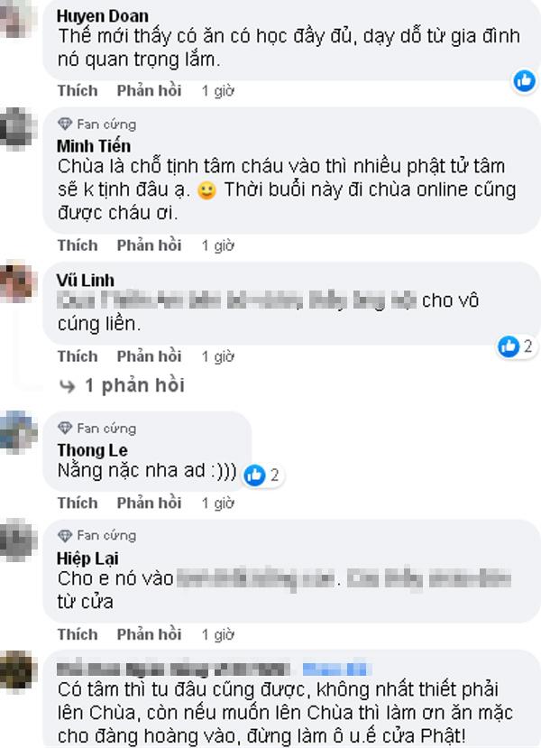 Cô gái trẻ ăn mặc phản cảm lễ chùa, bị nhắc nhở còn đứng cãi cùn-3