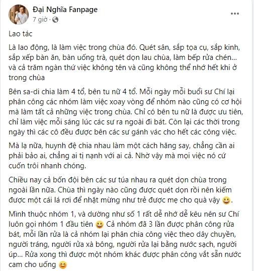 Đại Nghĩa tiết lộ công việc ở chùa trong khóa tu 10 ngày-12