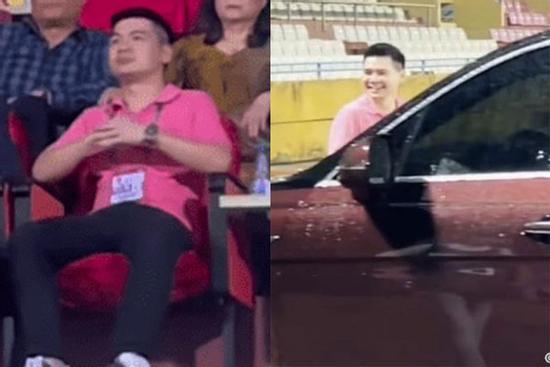 Chồng chủ tịch Đỗ Mỹ Linh lái xe 25 tỷ xem bóng, bị soi ngoại hình