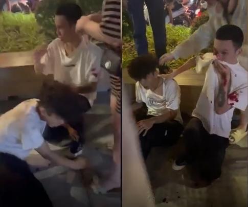 Clip: Đánh hội đồng 2 thanh niên bê bết máu ở phố Nguyễn Huệ-3