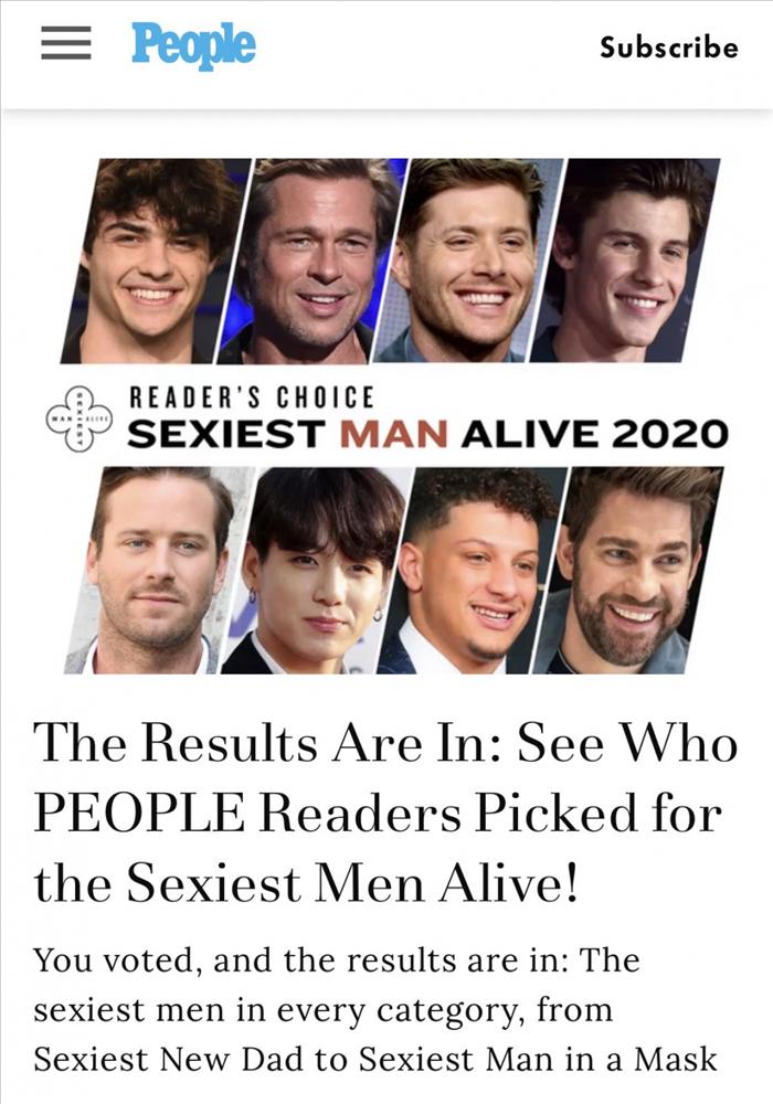 Jungkook (BTS) tiếp tục là người đàn ông 25 tuổi sexy nhất thế giới-1