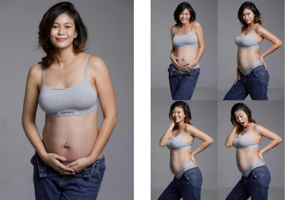 Vợ Bùi Tiến Dũng và loạt sao Việt mặc croptop khoe bụng bầu tròn xoe-9