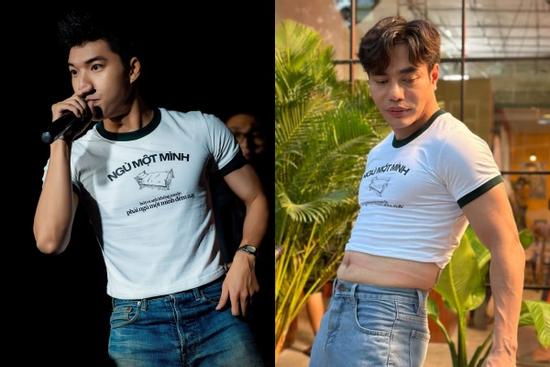 Lê Dương Bảo Lâm khoe bụng mỡ với croptop của HIEUTHUHAI