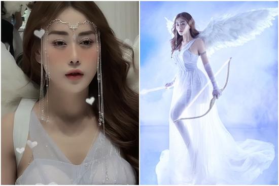 Phương Oanh mất điểm vì váy mỏng khi hóa thiên thần